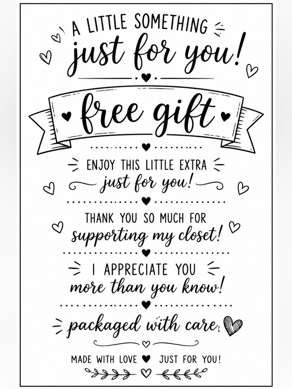 50ct, 4x6 FREE GIFT ~ CUSTOM LABELS